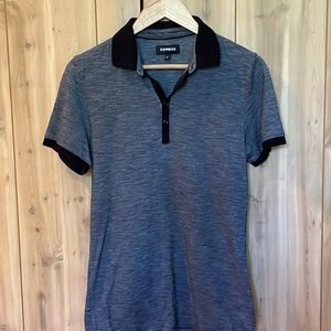 Express Men’s Gray Polo with Black Accents